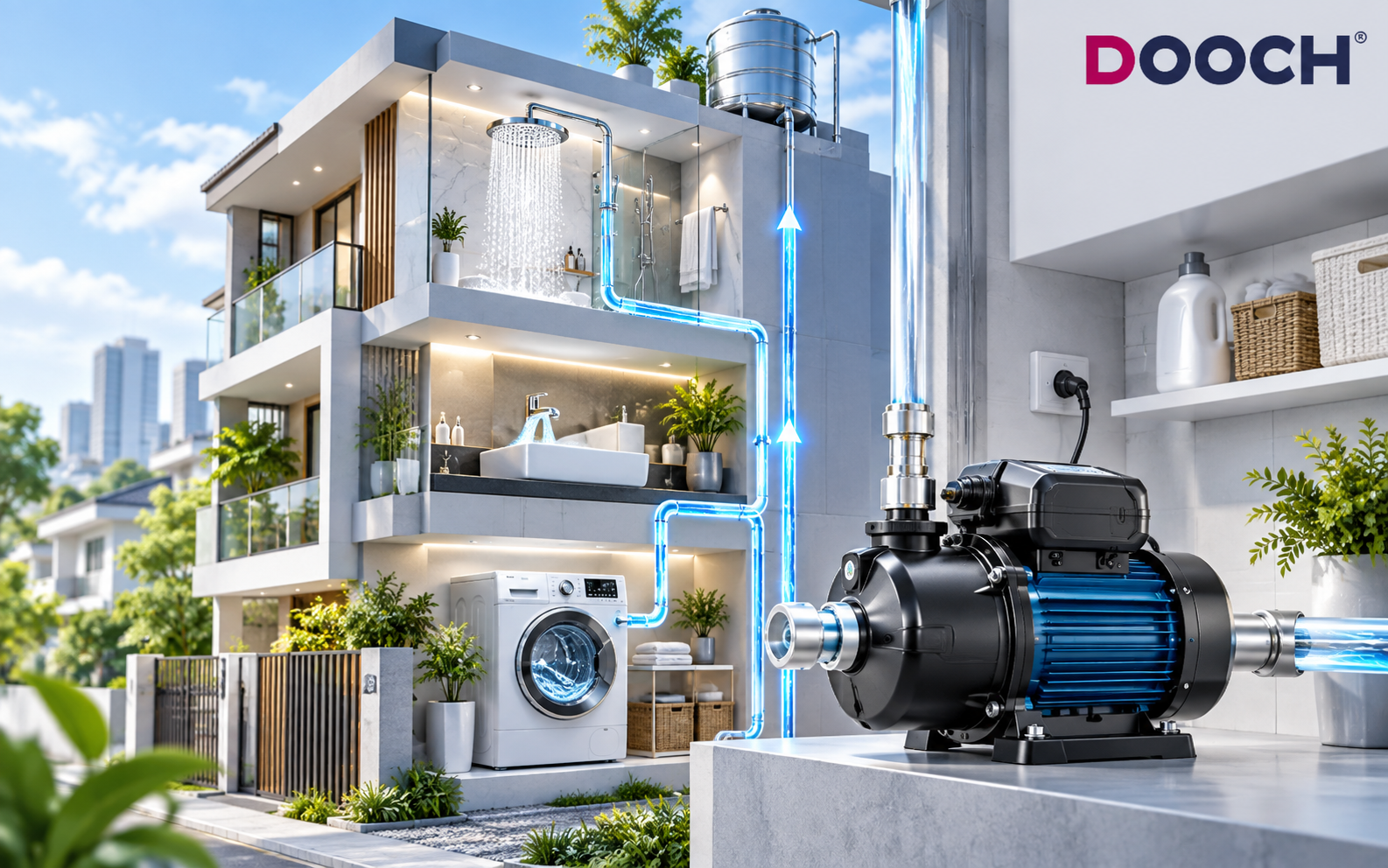 Bơm dân dụng DOOCH VINA cho hệ thống nước gia đình