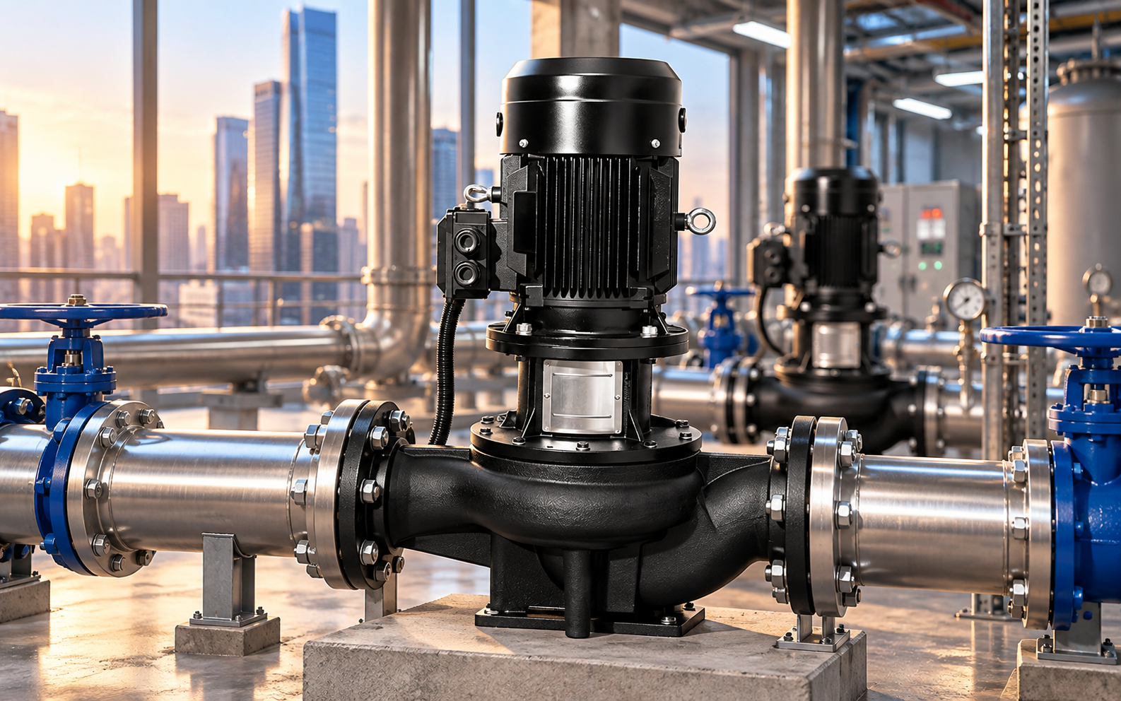 Máy bơm trong hệ thống HVAC và phòng máy công nghiệp